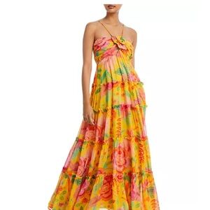 Farm Rio macaw blooms dress
